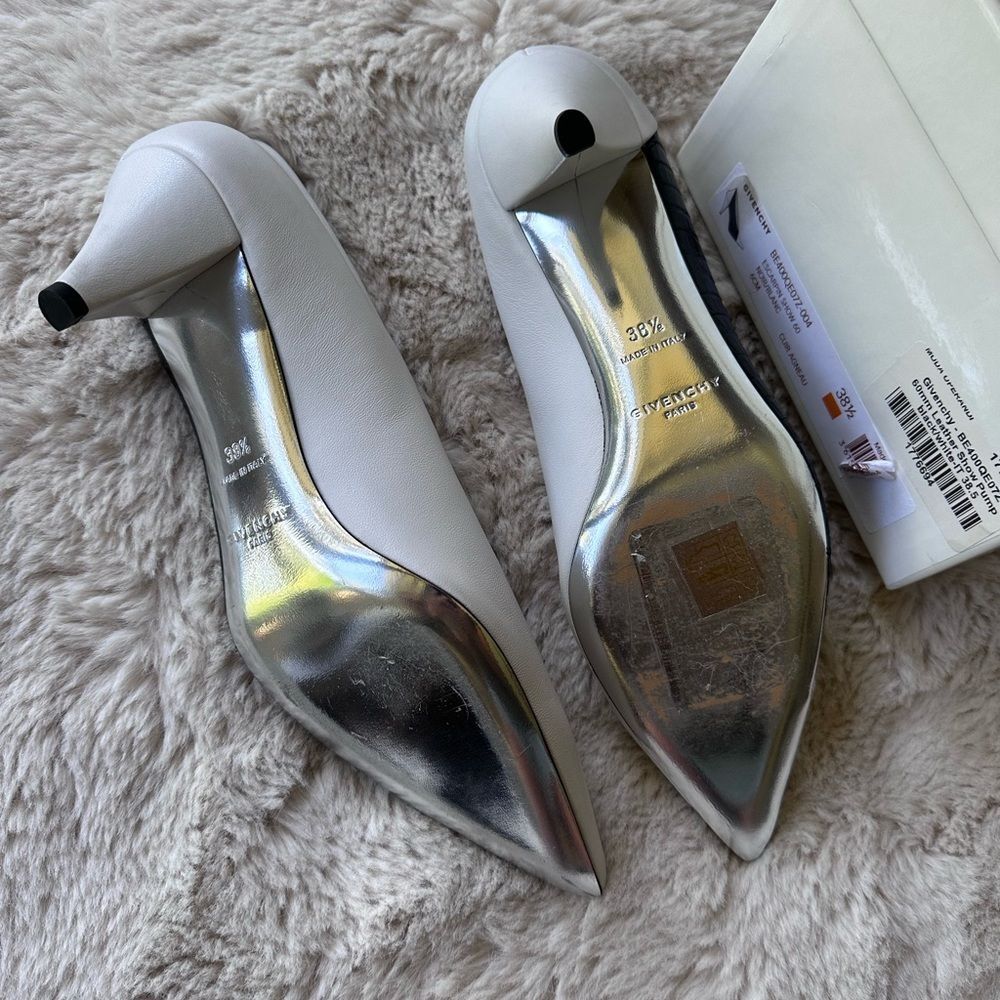 Givenchy Mod Black & White Lambskin & Exotic Pointed Toe Heels 38.5 EU 8 US - Picture 14 of 16